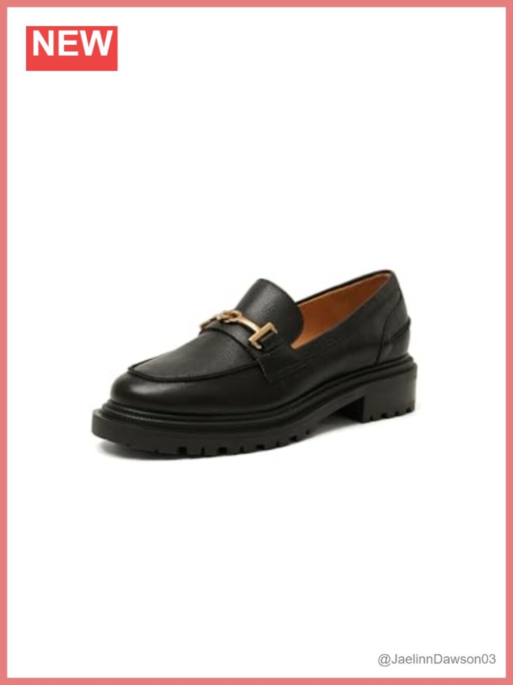 Genuine Leather Chunky Platform Loafers Slip-On Comfort Walking Shoes